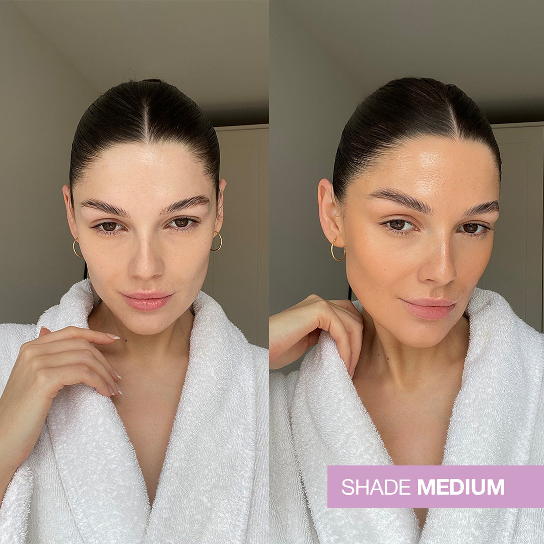 Face Tanning Serum Medium Before & After