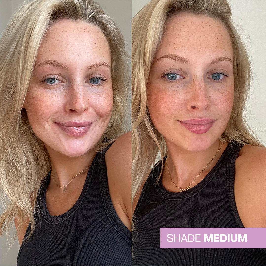 Face Tanning Serum Medium Before & After