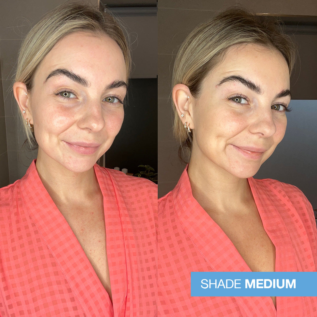 Bare by Vogue Face Tanning Mist Medium Before and After